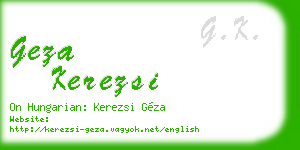 geza kerezsi business card